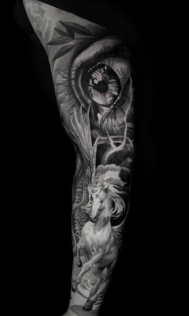 Black and grey tattoo